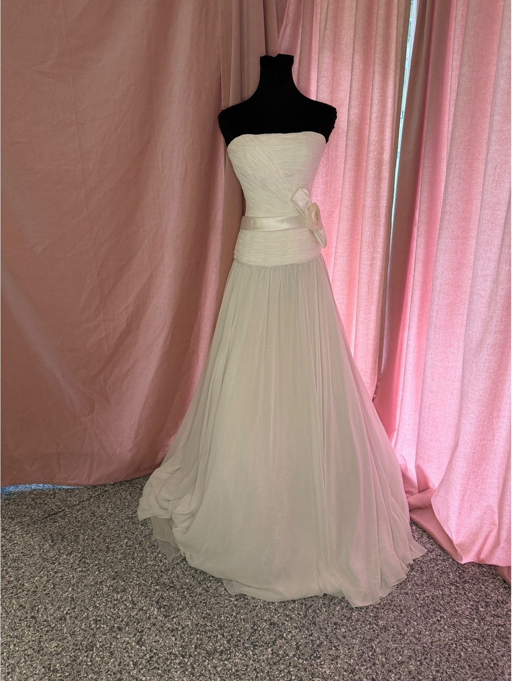 RS Couture Elegant Ivory Strapless Wedding Dress Size 42 Made in Italy
